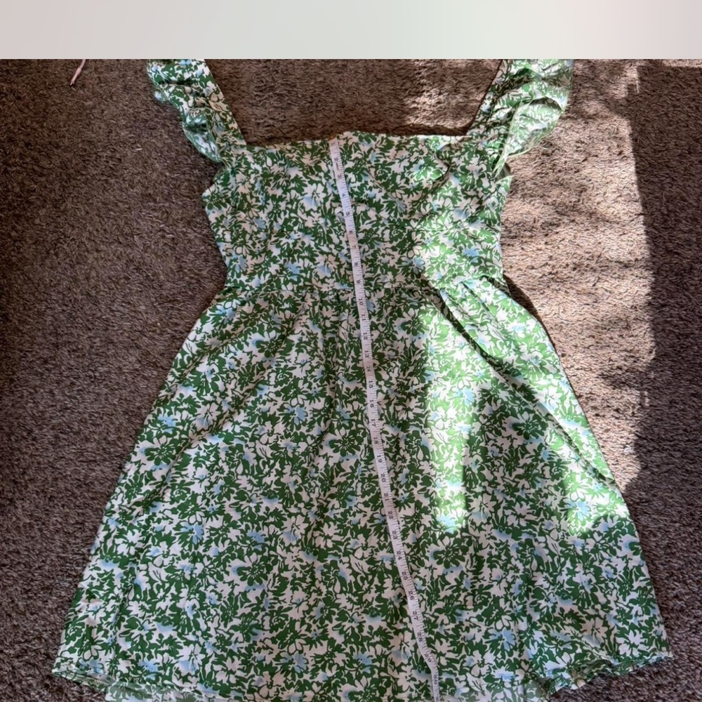 Green & White Floral Sundress